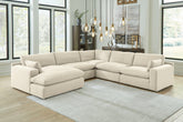 Diamond Furniture - Ashley Furniture - Elyza 5-Piece Sectional with Chaise - RAF 5-Piece Sectional with Chaise - 10006S6