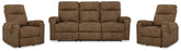 Diamond Furniture - Ashley Furniture - Edenwold Reclining Sofa and 2 Recliners - Reclining Sofa and 2 Recliners - 13805U4