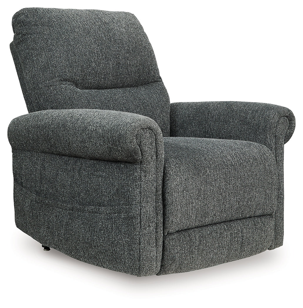 Diamond Furniture - Ashley Furniture - Aureta Power Lift Recliner - Power Lift Recliner / Charcoal - 1790312