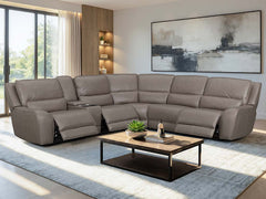 Simba Light Grey 6 Piece Power Reclining Sectional