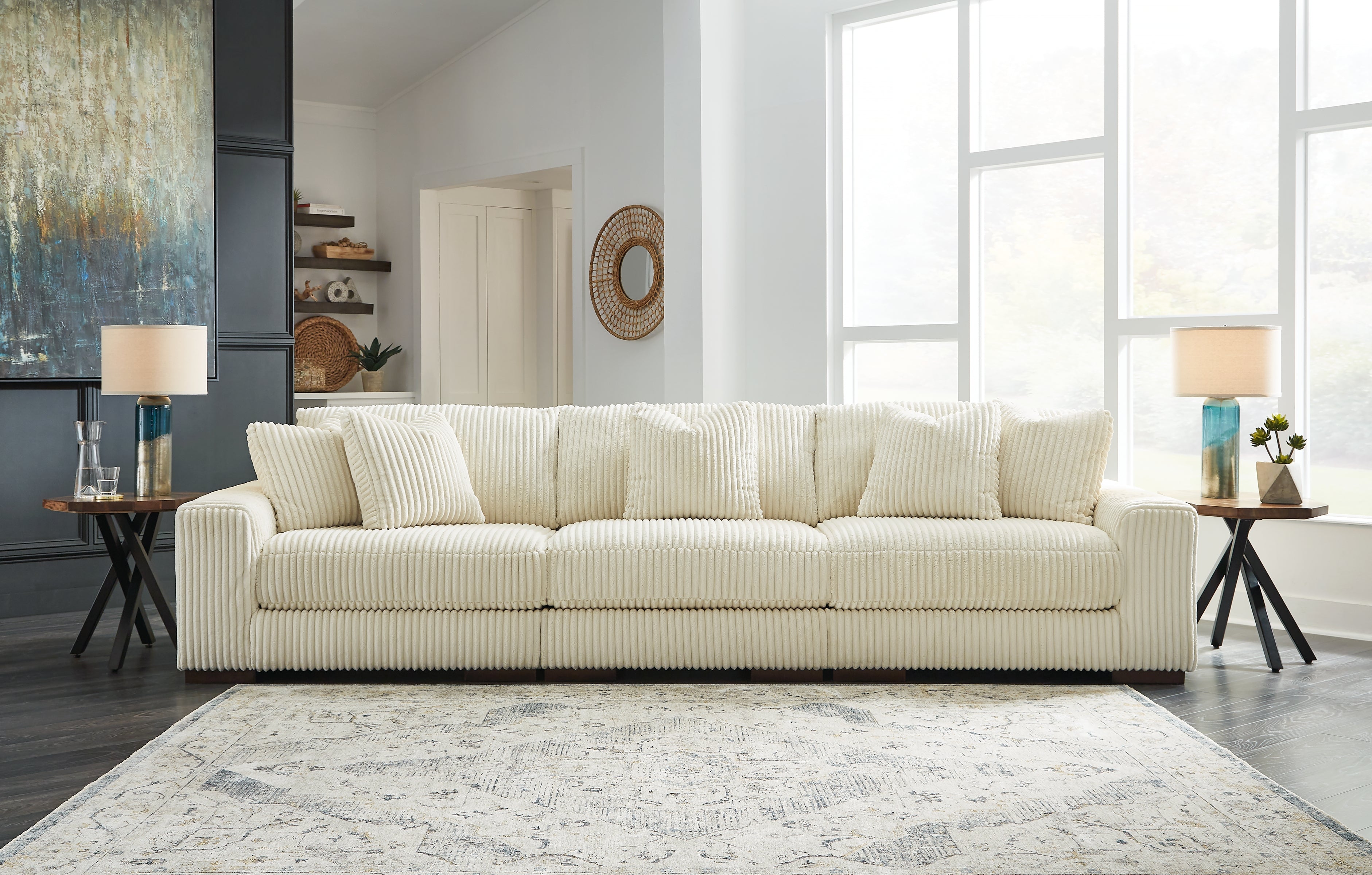 Diamond Furniture - Ashley Furniture - Lindyn 3-Piece Sectional Sofa - RAF 3-Piece Sectional Sofa - 21104S14