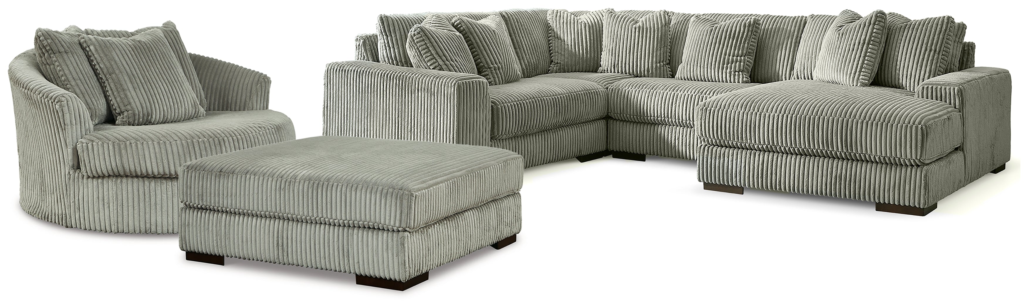 Diamond Furniture - Ashley Furniture - Lindyn 4-Piece Sectional, Chair and Ottoman - 4-Piece Sectional, Chair and Ottoman - 21105U11
