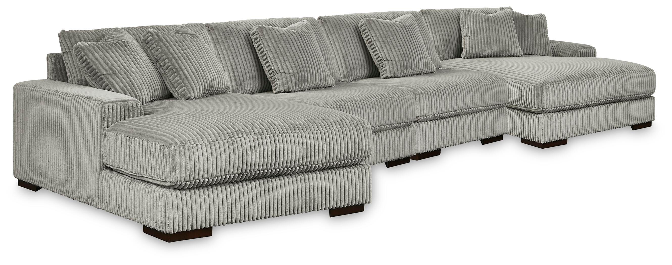 Diamond Furniture - Ashley Furniture - Lindyn 4-Piece Sectional with Double Chaise - 4-Piece Sectional with Double Chaise - 21105S20
