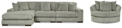 Diamond Furniture - Ashley Furniture - Lindyn 3-Piece Sectional and Oversized Swivel Accent Chair - 3-Piece Sectional and Oversized Swivel Accent Chair - 21105U6