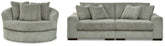 Diamond Furniture - Ashley Furniture - Lindyn 2-Piece Sectional Sofa and Oversized Swivel Accent Chair - 2-Piece Sectional Sofa and Oversized Swivel Accent Chair - 21105U3