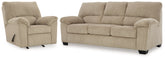 Diamond Furniture - Ashley Furniture - SimpleJoy Sofa and Recliner - Sofa and Recliner - 24203U2