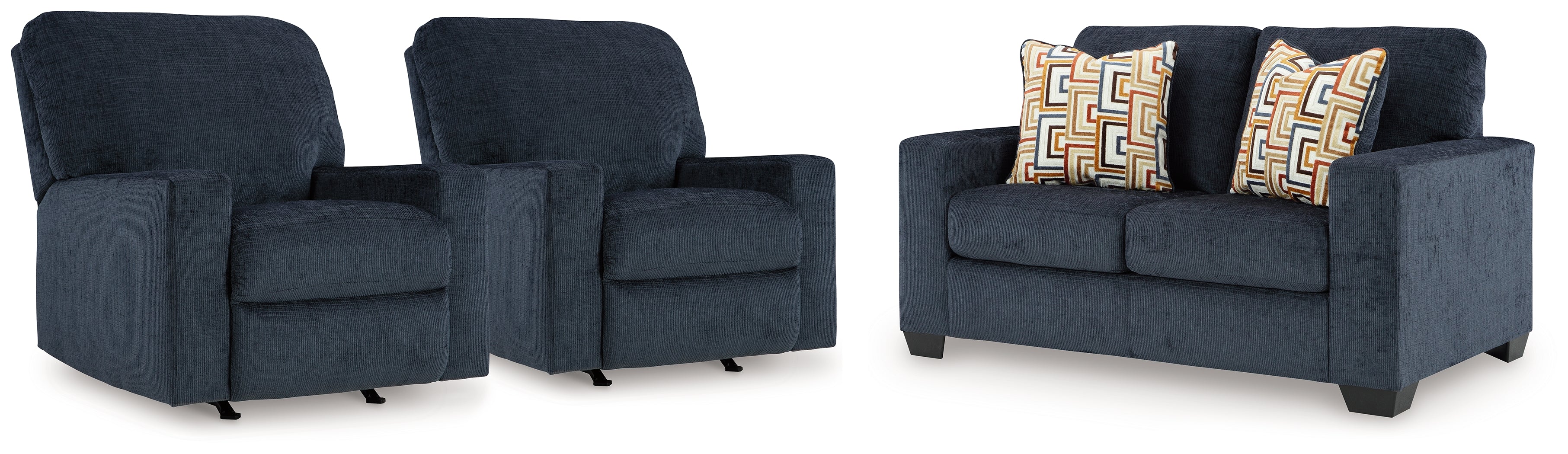 Diamond Furniture - Ashley Furniture - Aviemore Loveseat and 2 Recliners - Loveseat and 2 Recliners - 24303U4