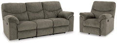 Diamond Furniture - Ashley Furniture - Alphons Reclining Sofa and Recliner - Reclining Sofa and Recliner - 28201U3