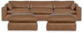 Diamond Furniture - Ashley Furniture - Emilia 3-Piece Sectional and 2 Ottomans - 3-Piece Sectional and 2 Ottomans - 30901U2