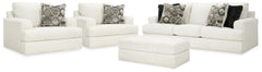 Diamond Furniture - Ashley Furniture - Karinne Sofa, 2 Chairs and Ottoman - Sofa, 2 Chairs and Ottoman - 31403U7