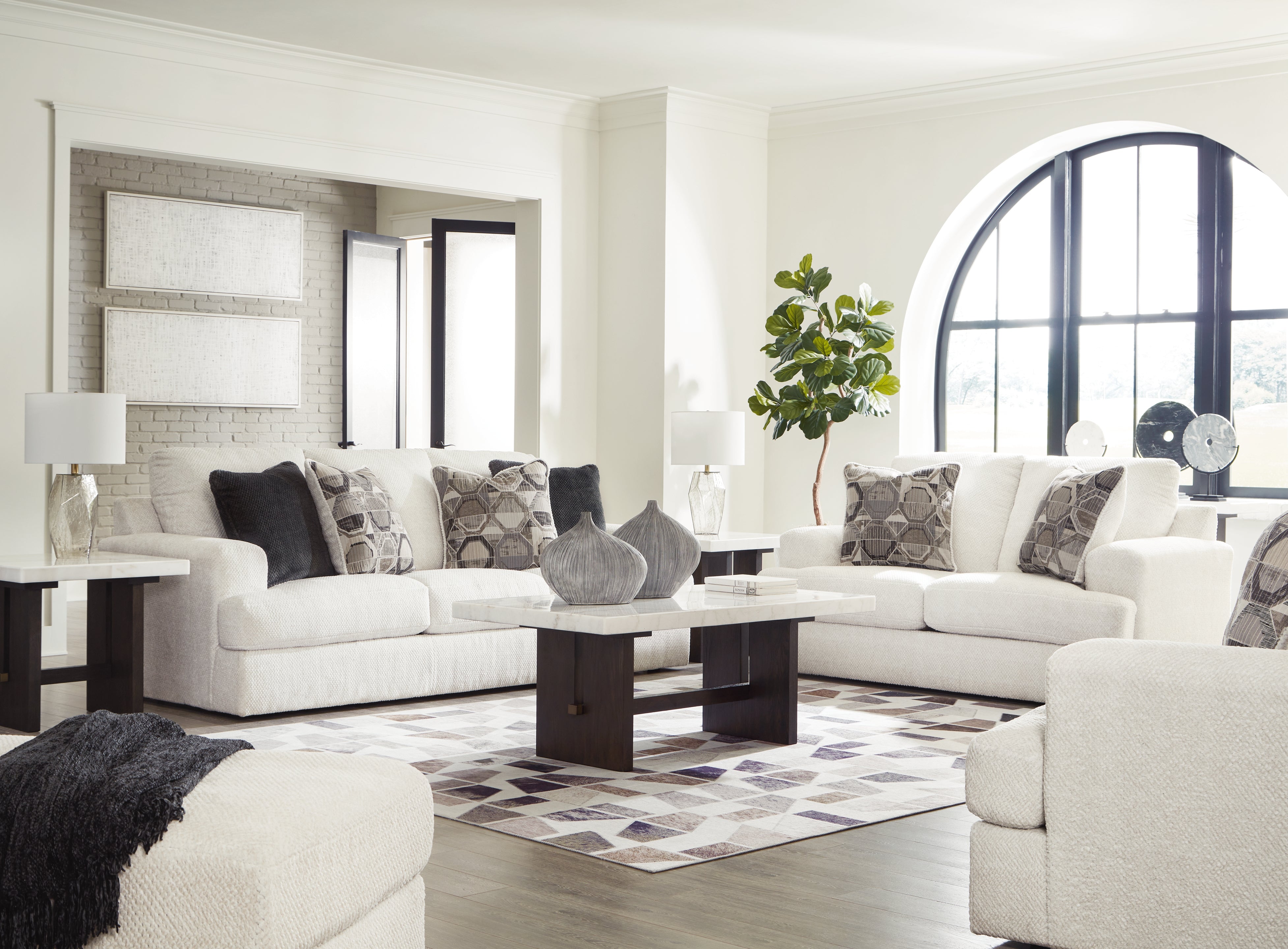Diamond Furniture - Ashley Furniture - Karinne Sofa, Loveseat, Oversized Chair and Ottoman - Sofa, Loveseat, Oversized Chair and Ottoman - 31403U4