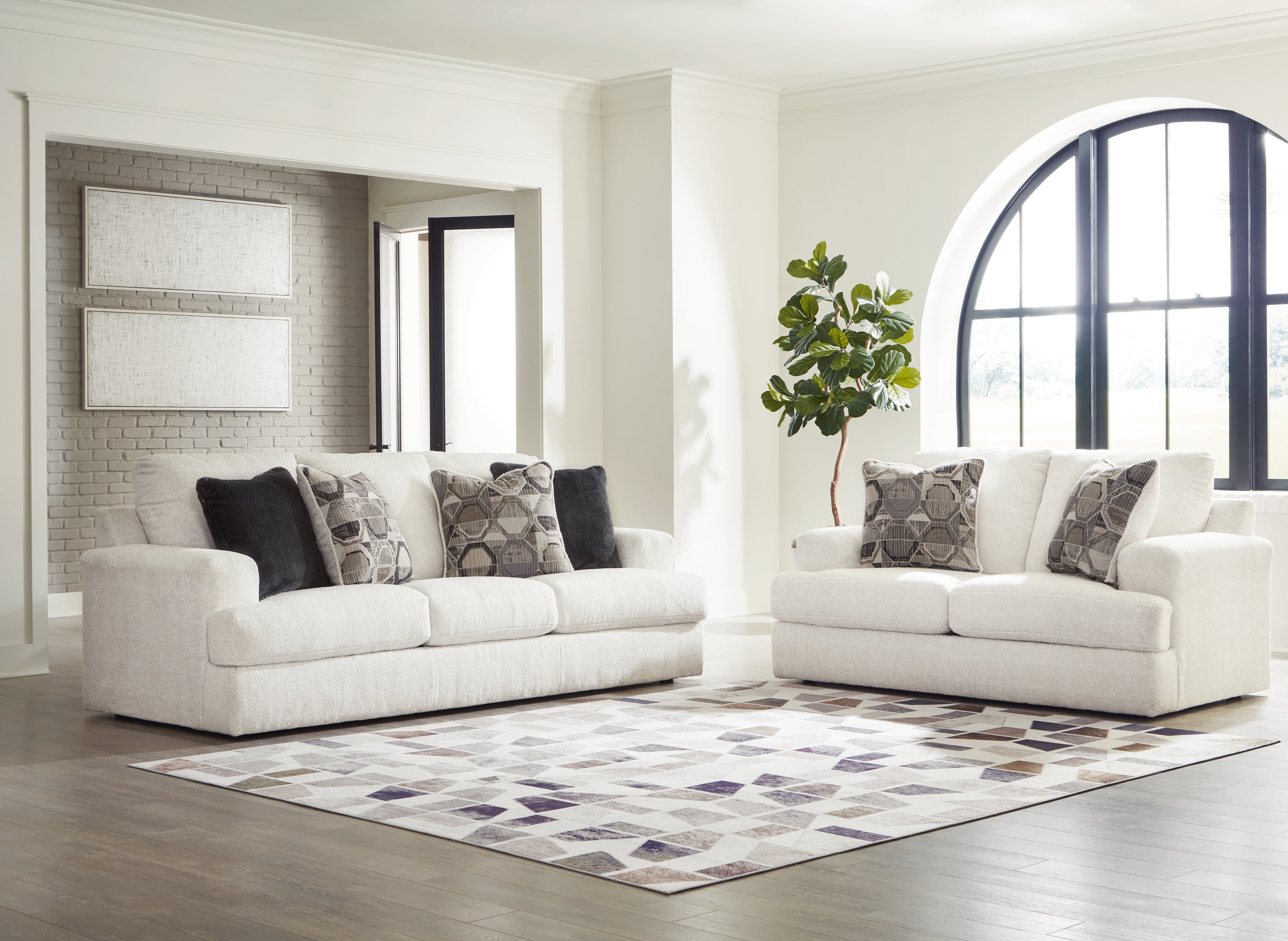 Diamond Furniture - Ashley Furniture - Karinne Sofa and Loveseat - Sofa and Loveseat - 31403U1