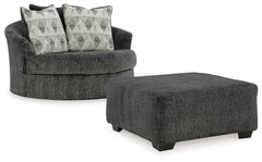 Diamond Furniture - Ashley Furniture - Biddeford Oversized Swivel Chair and Ottoman - Oversized Swivel Chair and Ottoman - 35504U1