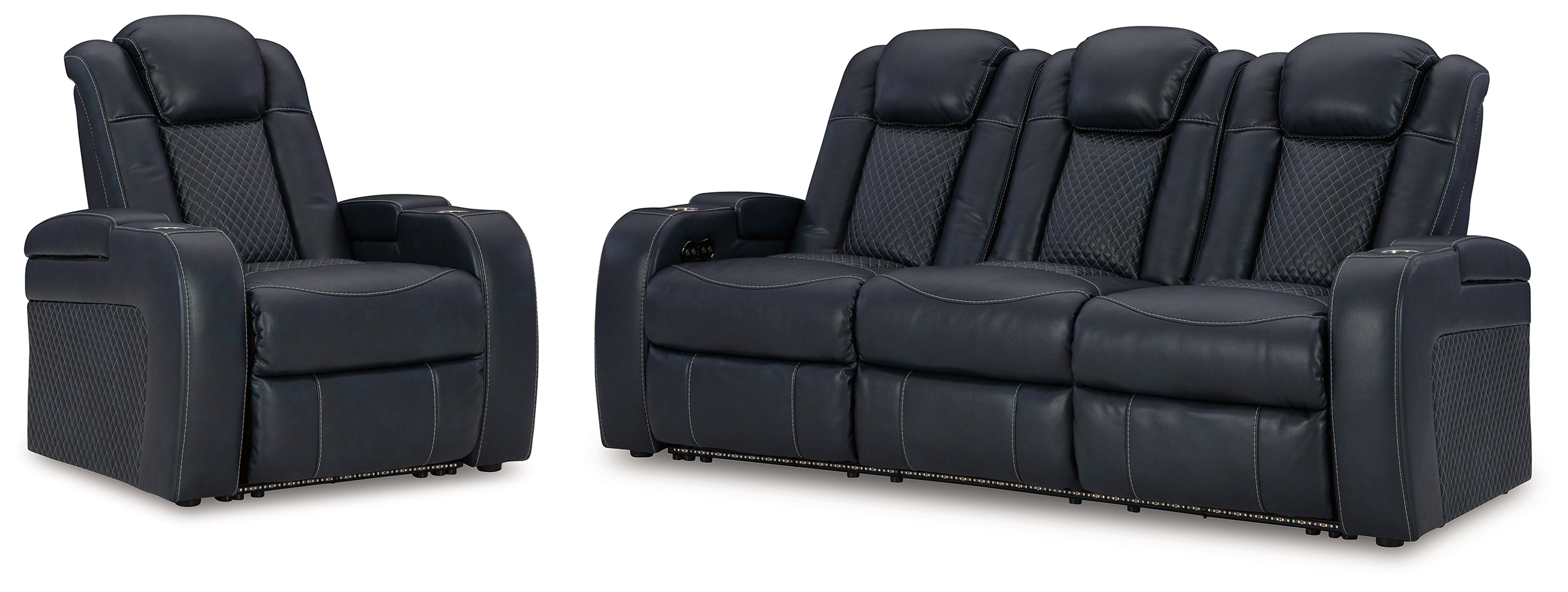 Diamond Furniture - Ashley Furniture - Fyne-Dyme Power Reclining Sofa and Power Recliner - Power Reclining Sofa and Power Recliner - 36603U3