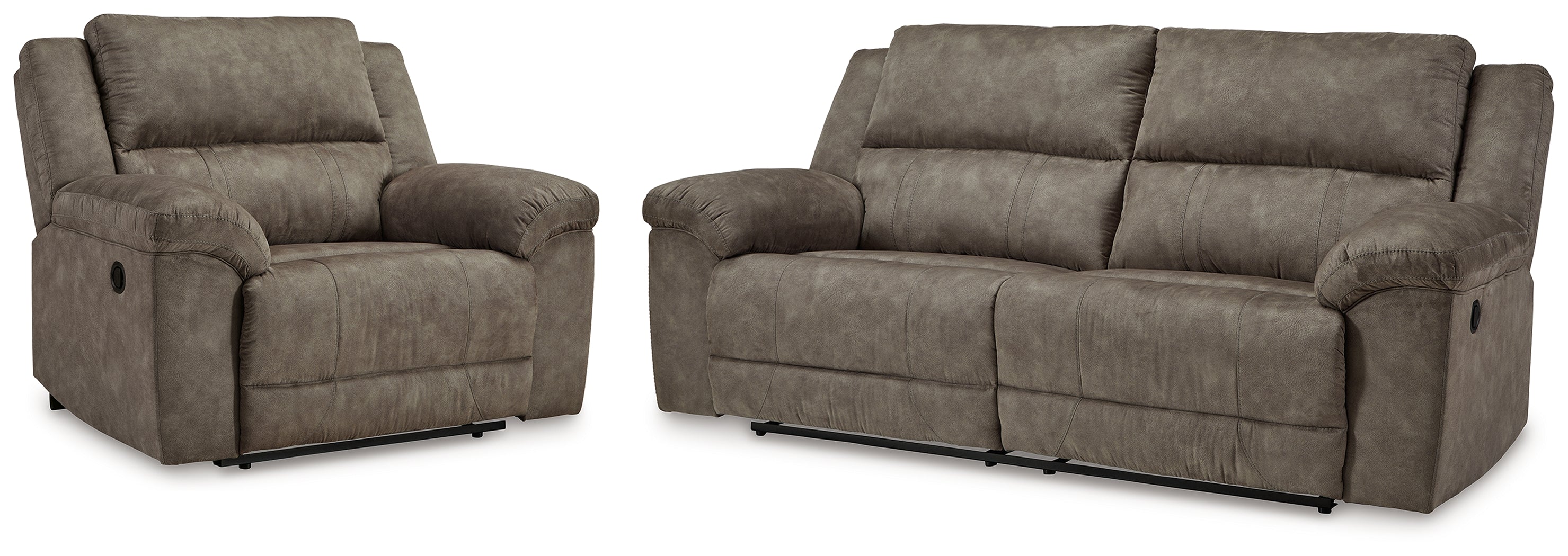 Diamond Furniture - Ashley Furniture - Laresview Reclining Sofa and Oversized Recliner - Reclining Sofa and Oversized Recliner - 37203U3
