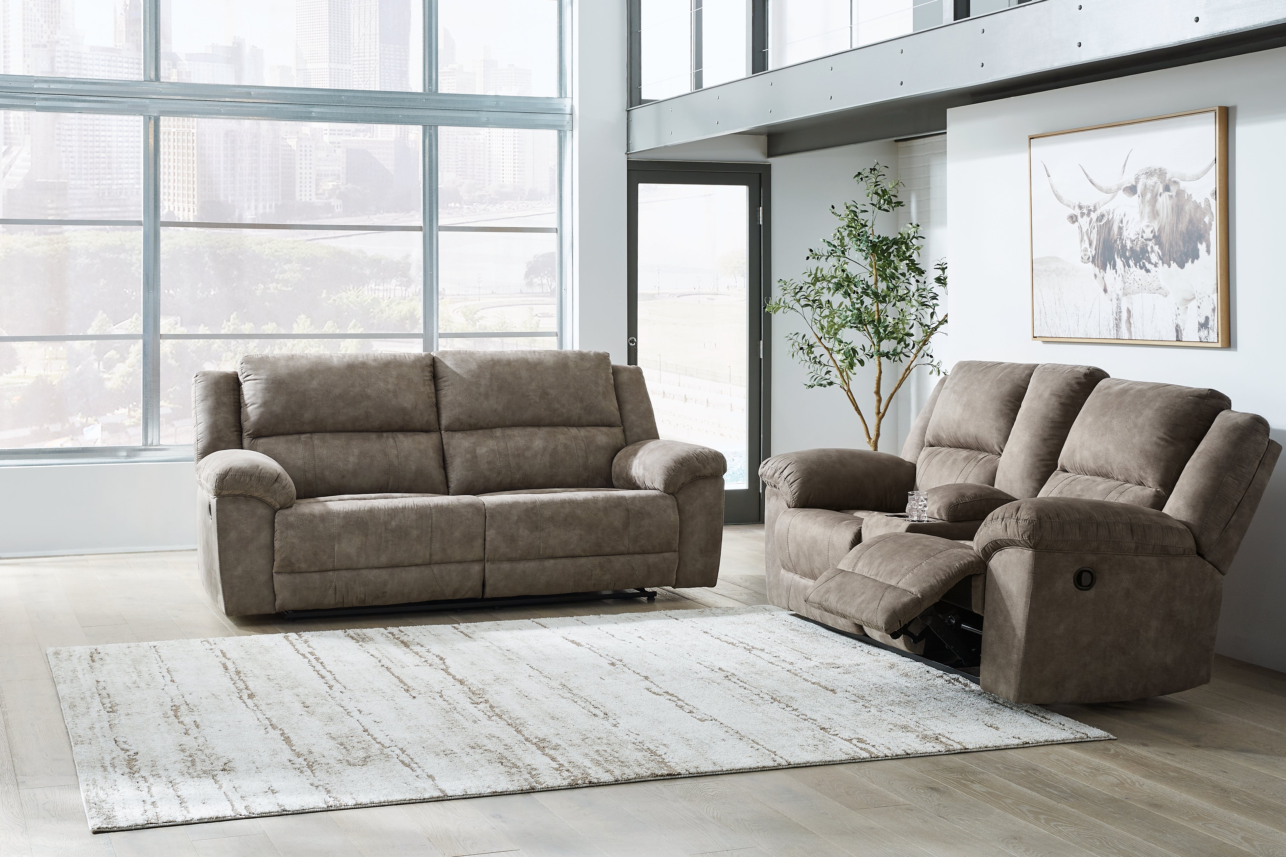 Diamond Furniture - Ashley Furniture - Laresview Reclining Sofa and Loveseat - Reclining Sofa and Loveseat - 37203U1