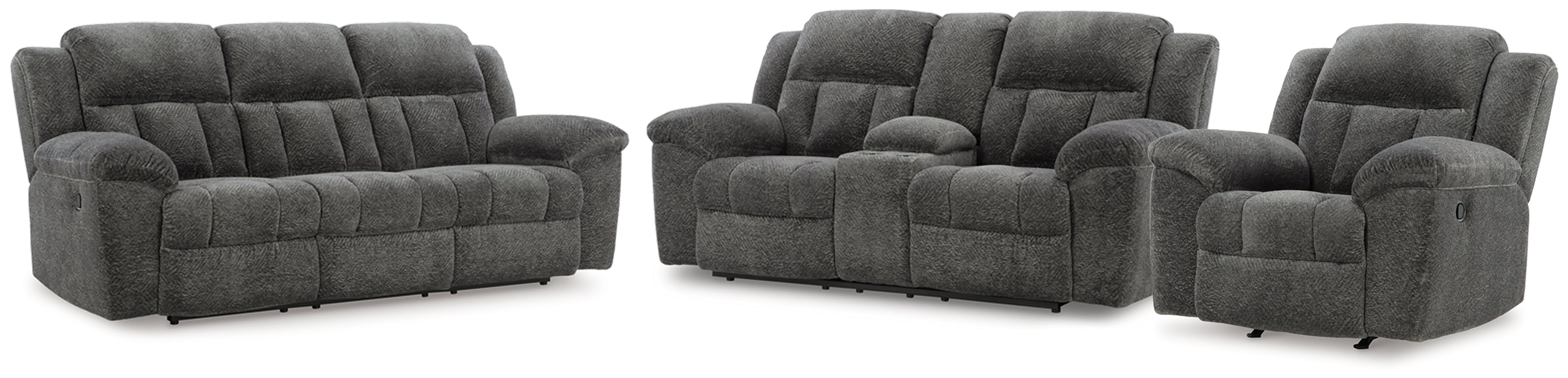 Diamond Furniture - Ashley Furniture - Frohn Reclining Sofa, Loveseat and Recliner - Reclining Sofa, Loveseat and Recliner - 37406U4