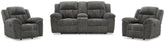 Diamond Furniture - Ashley Furniture - Frohn Reclining Loveseat with Console and 2 Recliners - Reclining Loveseat with Console and 2 Recliners - 37406U5