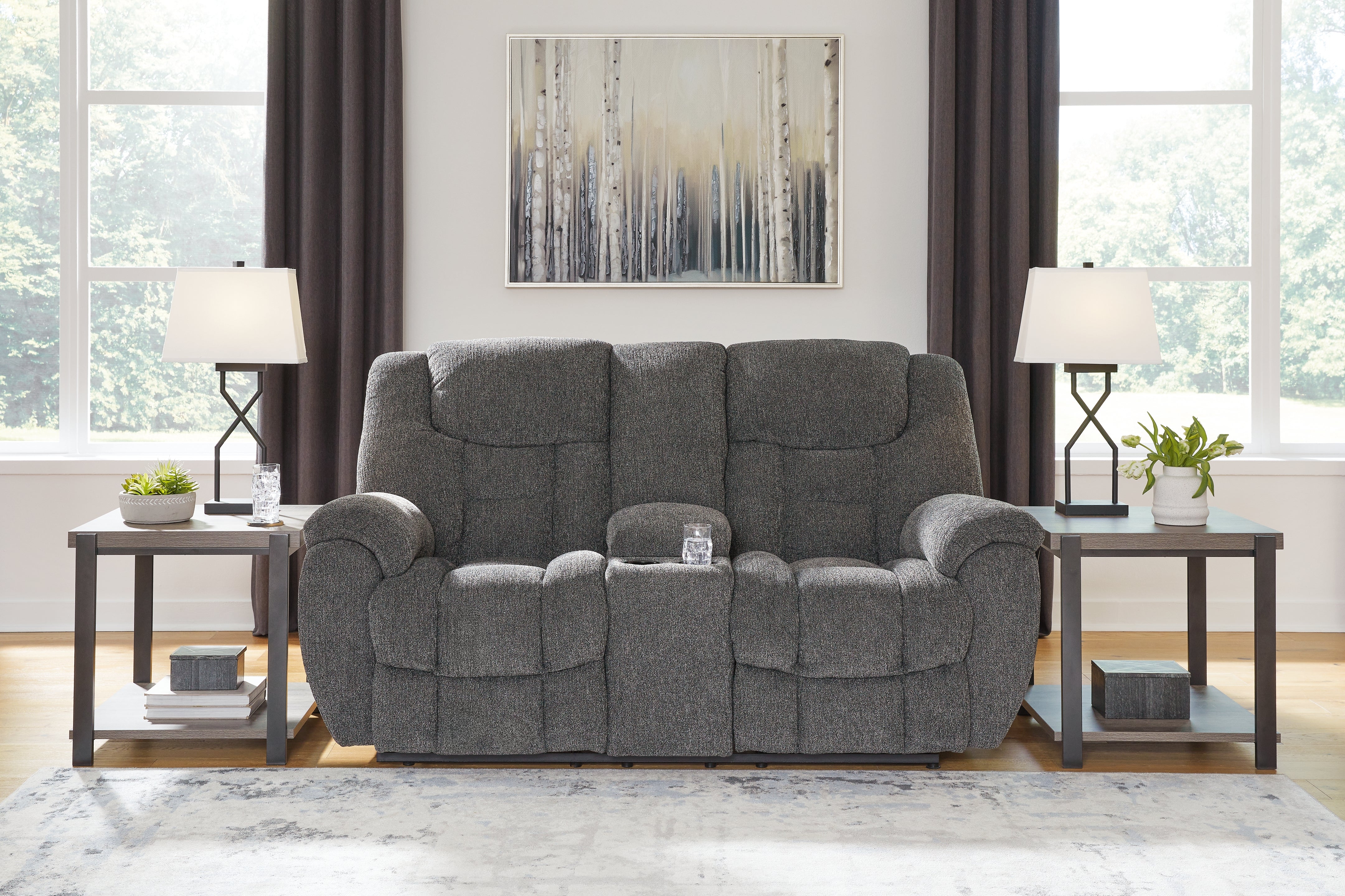 Diamond Furniture - Ashley Furniture - Foreside Reclining Loveseat with Console - DBL Rec Loveseat w/Console - 3810494