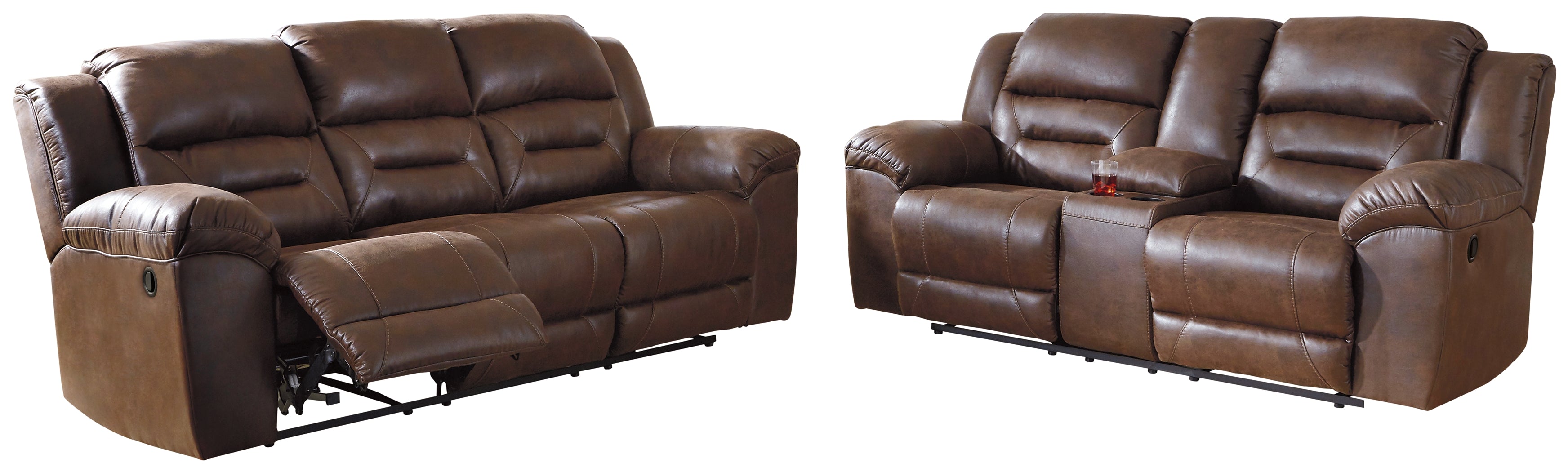 Diamond Furniture - Ashley Furniture - Stoneland Reclining Sofa and Loveseat - Reclining Sofa and Loveseat - 39904U1