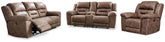 Diamond Furniture - Ashley Furniture - Stoneland Power Reclining Sofa, Loveseat and Recliner - Power Reclining Sofa, Loveseat and Recliner - 39905U5