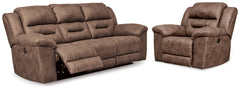 Diamond Furniture - Ashley Furniture - Stoneland Power Reclining Sofa and Power Recliner - Power Reclining Sofa and Power Recliner - 39905U10