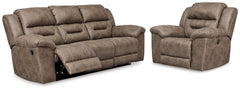 Diamond Furniture - Ashley Furniture - Stoneland Reclining Sofa and Power Recliner - Reclining Sofa and Power Recliner - 39905U7