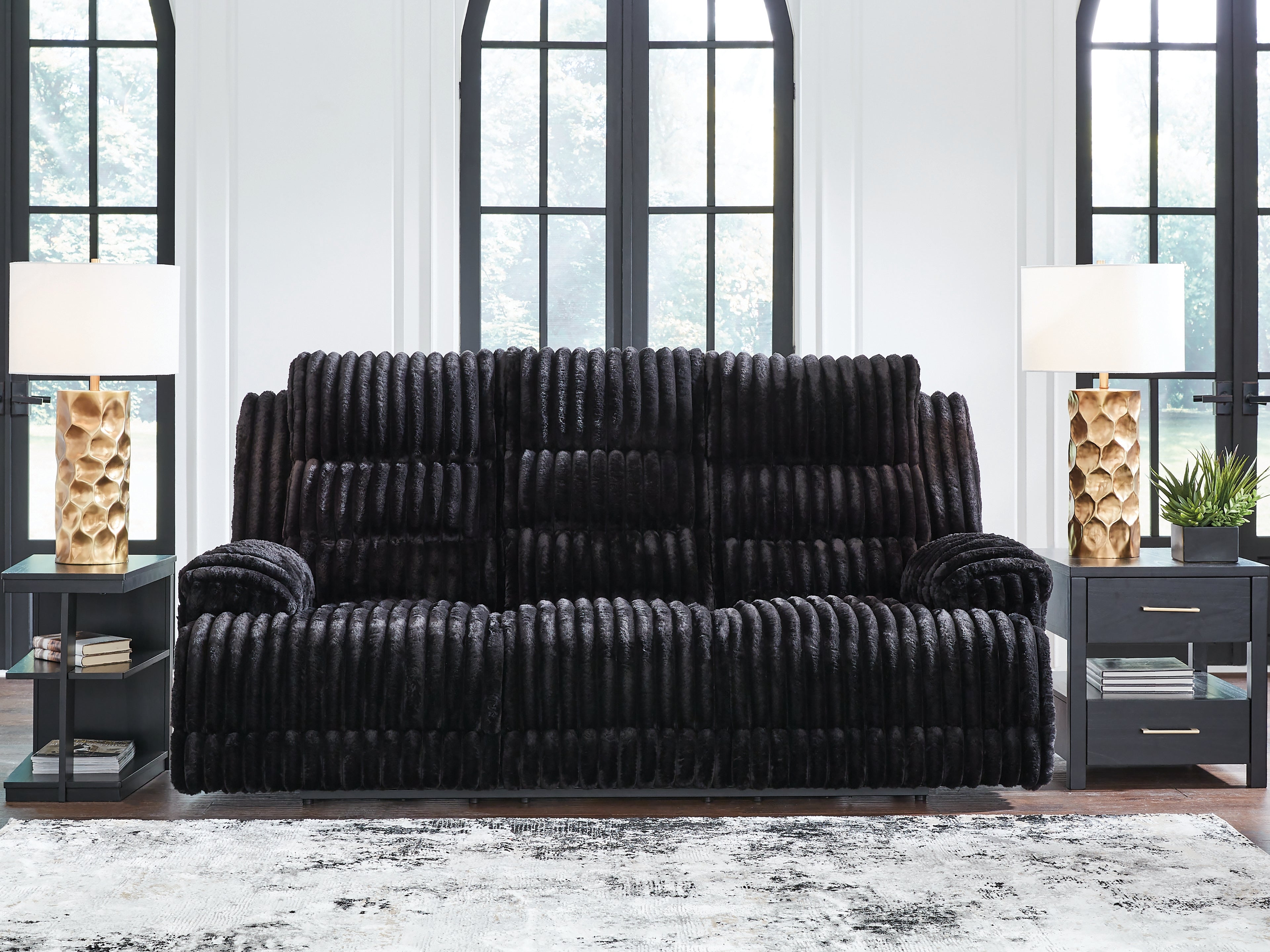 Diamond Furniture - Ashley Furniture - Rhine Falls Power Reclining Sofa with Drop Down Table - REC PWR Sofa w/Drop Down Table - PC4280599