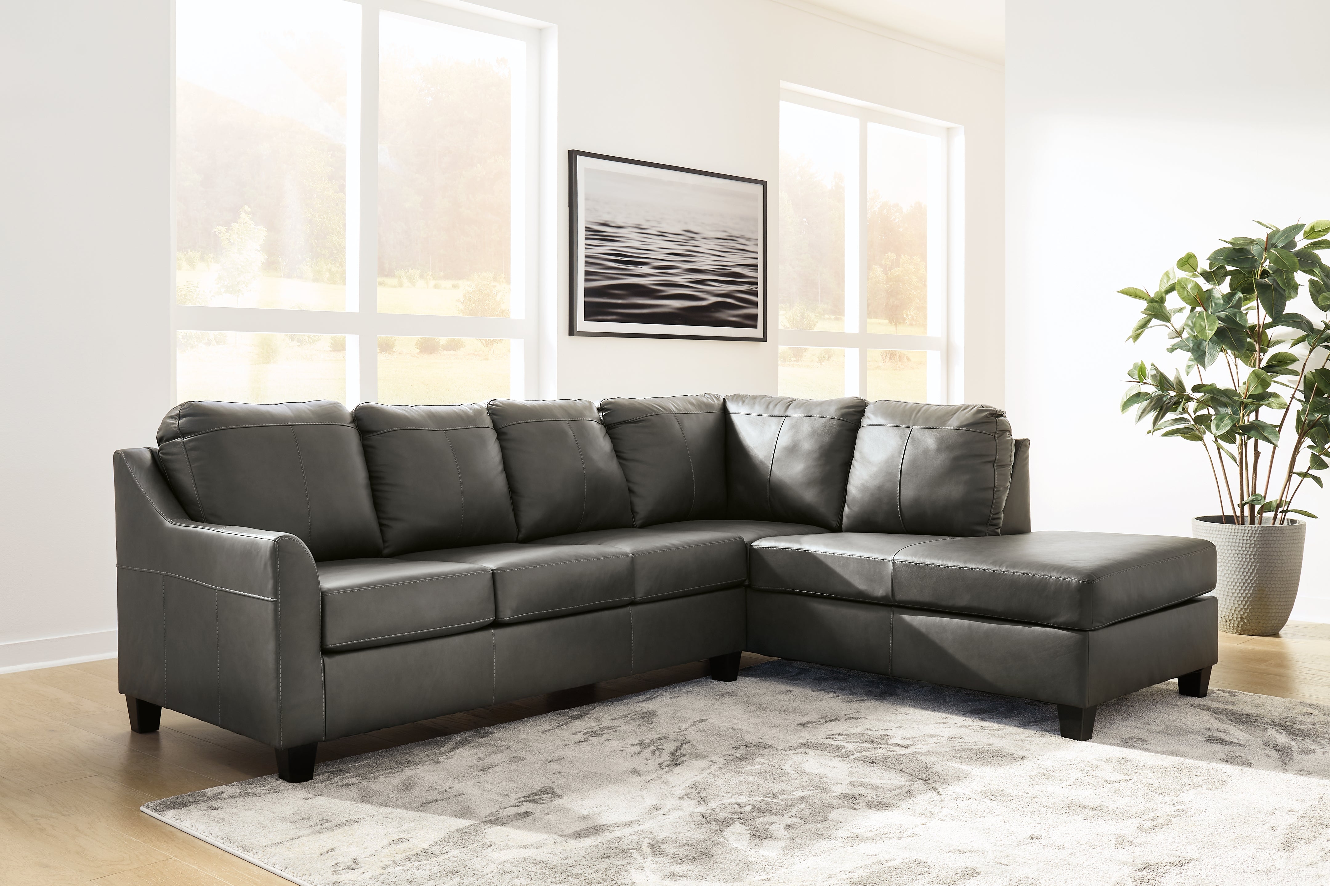 Diamond Furniture - Ashley Furniture - Valderno 2-Piece Sectional with Chaise - LAF 2-Piece Sectional with Chaise - 47804S1