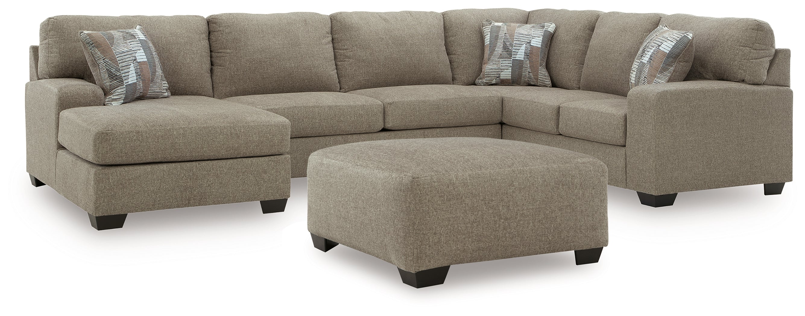 Diamond Furniture - Ashley Furniture - Newellen 3-Piece Sectional and Oversized Ottoman - 3-Piece Sectional and Oversized Ottoman - 48404U1