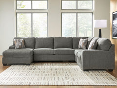 Diamond Furniture - Ashley Furniture - Clarington 3-Piece Sleeper Sectional with Chaise - RAF 3-Piece Sleeper Sectional with Chaise - PC48405S5