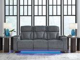 Diamond Furniture - Ashley Furniture - Studio Cave Power Reclining Sofa - PWR REC Sofa with ADJ Headrest - PC4980215