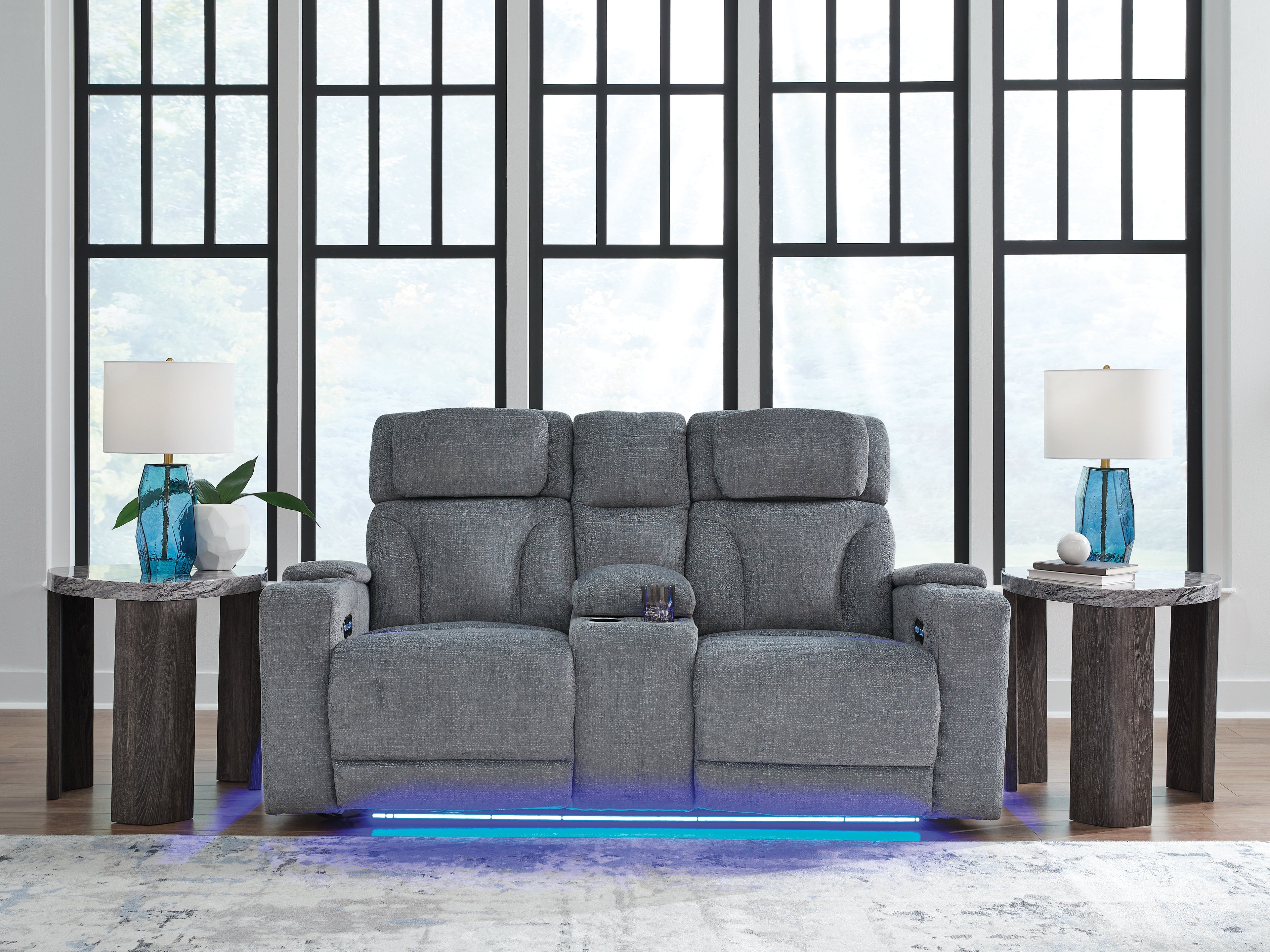Diamond Furniture - Ashley Furniture - Studio Cave Power Reclining Loveseat with Console - PWR REC Loveseat/CON/ADJ HDRST - PC4980218