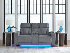 Diamond Furniture - Ashley Furniture - Studio Cave Power Reclining Loveseat with Console - PWR REC Loveseat/CON/ADJ HDRST - PC4980218