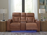Diamond Furniture - Ashley Furniture - Clean-Slate Power Reclining Loveseat with Console - PWR REC Loveseat/CON/ADJ HDRST - PC5010118
