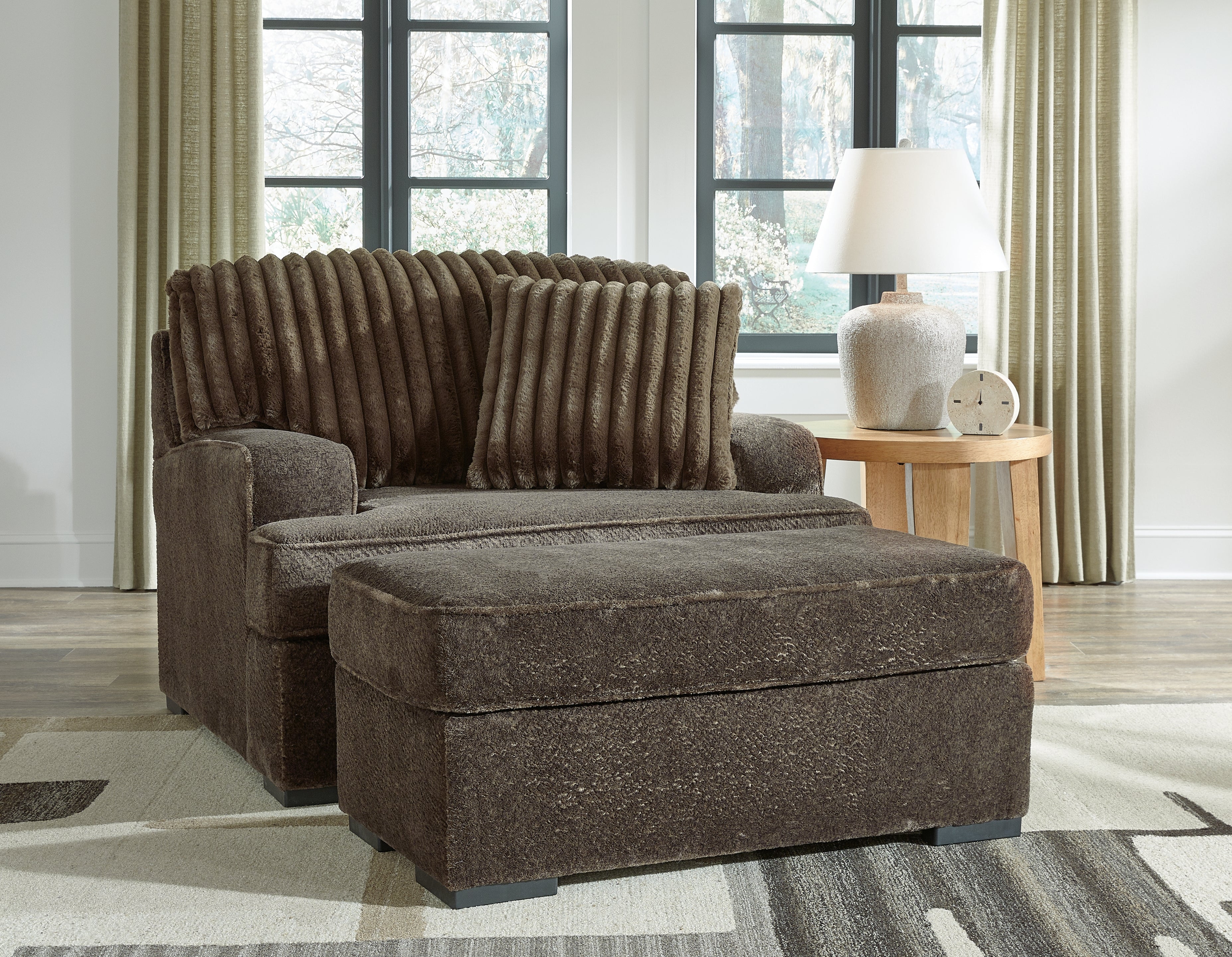 Diamond Furniture - Ashley Furniture - Aylesworth Oversized Chair and Ottoman - Oversized Chair and Ottoman - 53702U1