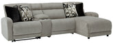 Diamond Furniture - Ashley Furniture - Colleyville 4-Piece Power Reclining Sectional with Chaise - 4-Piece Power Reclining Sectional with Chaise - 54405S3