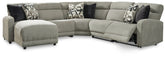 Diamond Furniture - Ashley Furniture - Colleyville 5-Piece Power Reclining Sectional with Chaise - 5-Piece Power Reclining Sectional with Chaise - 54405S11