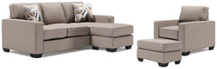 Diamond Furniture - Ashley Furniture - Greaves Sofa Chaise, Chair, and Ottoman - Sofa Chaise, Chair, and Ottoman - 55104U3