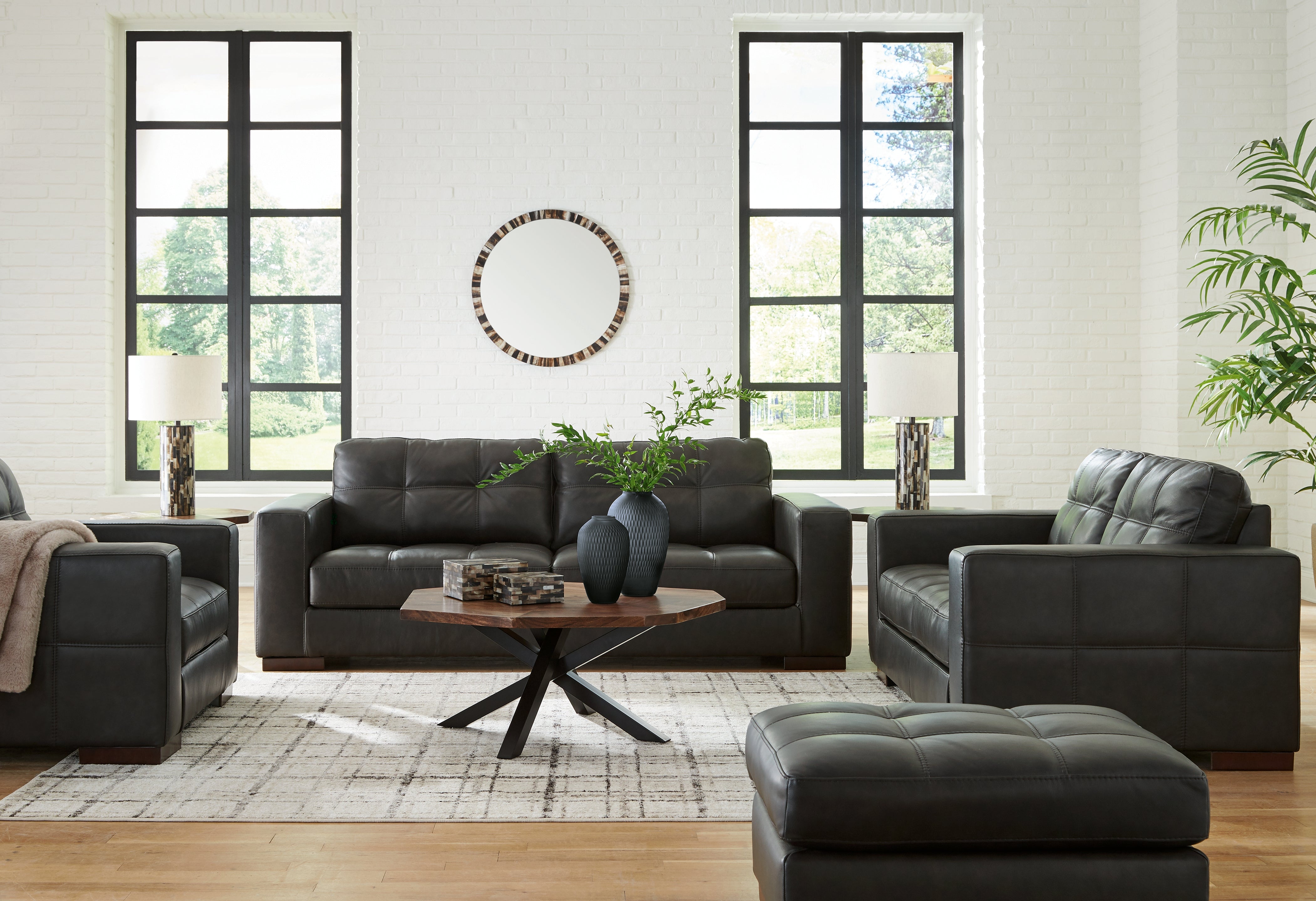 Diamond Furniture - Ashley Furniture - Luigi Sofa, Loveseat, Oversized Chair and Ottoman - Sofa, Loveseat, Oversized Chair and Ottoman - 56506U3