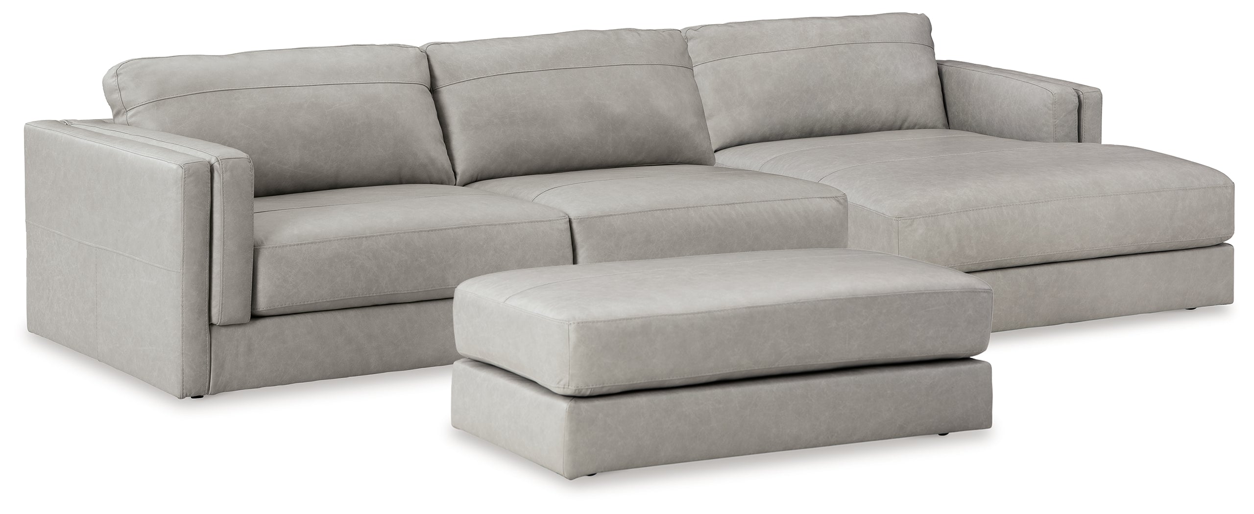 Diamond Furniture - Ashley Furniture - Amiata 2-Piece Sectional with Chaise and Ottoman - 2-Piece Sectional with Chaise and Ottoman - 57404U1