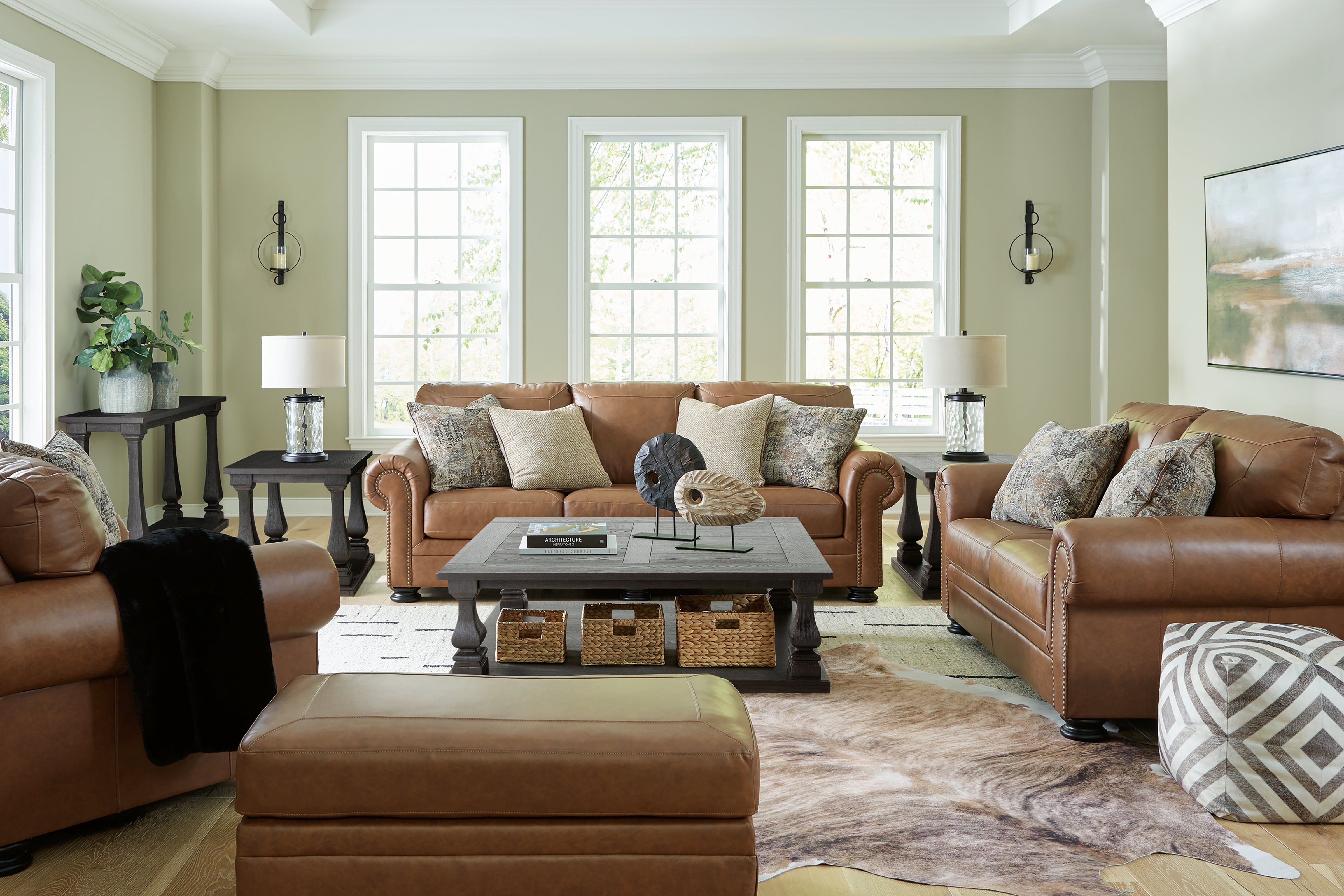 Diamond Furniture - Ashley Furniture - Carianna Sofa, Loveseat, Oversized Chair and Ottoman - Sofa, Loveseat, Oversized Chair and Ottoman - 57604U3