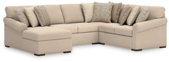 Diamond Furniture - Ashley Furniture - LadyMae 4-Piece Sectional with Chaise - RAF 4-Piece Sectional with Chaise - 59404S7