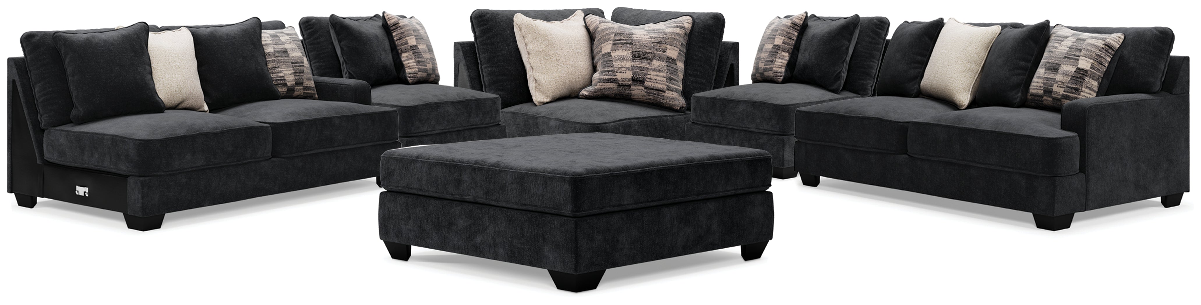 Diamond Furniture - Ashley Furniture - Lavernett 5-Piece Sectional and Ottoman - 5-Piece Sectional and Ottoman - 59603U2