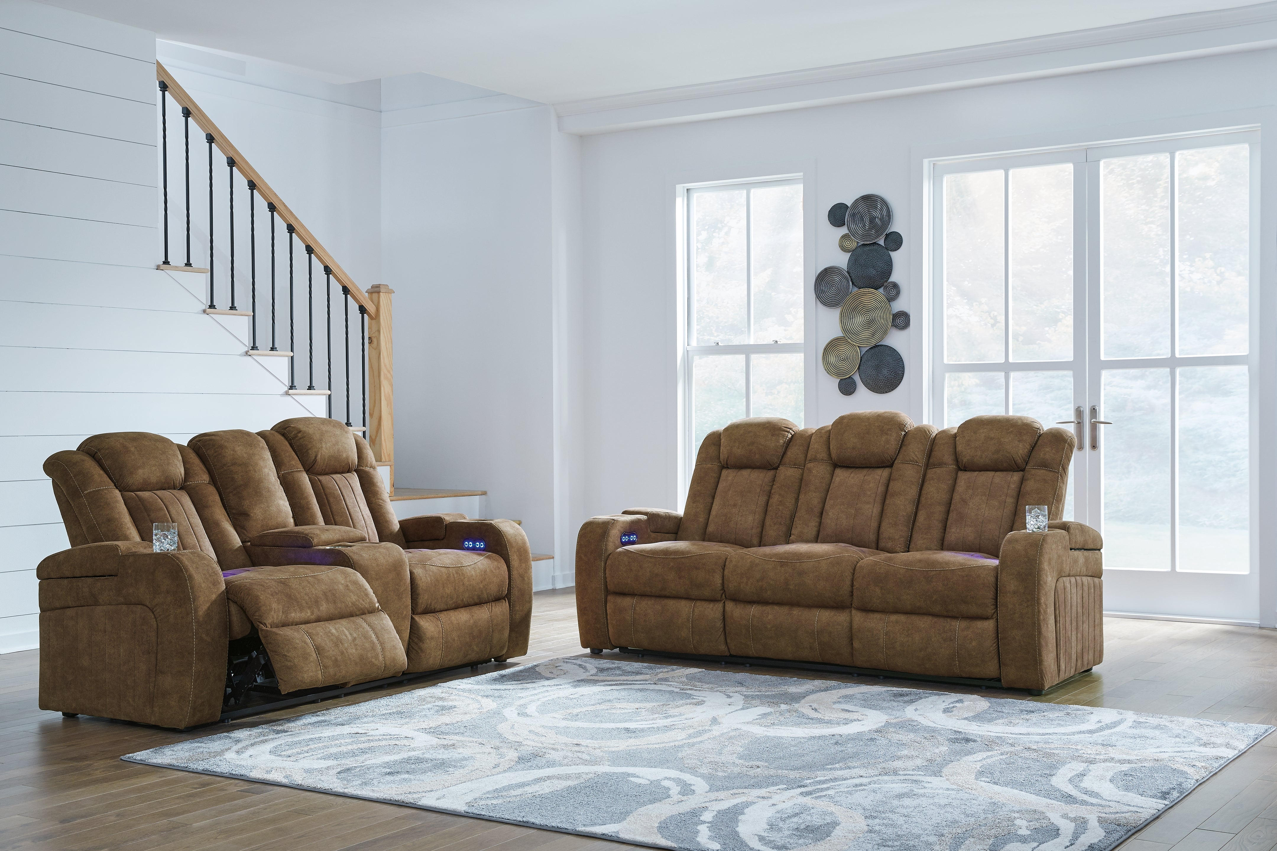 Diamond Furniture - Ashley Furniture - Wolfridge Power Reclining Sofa and Loveseat - Power Reclining Sofa and Loveseat - 60703U1