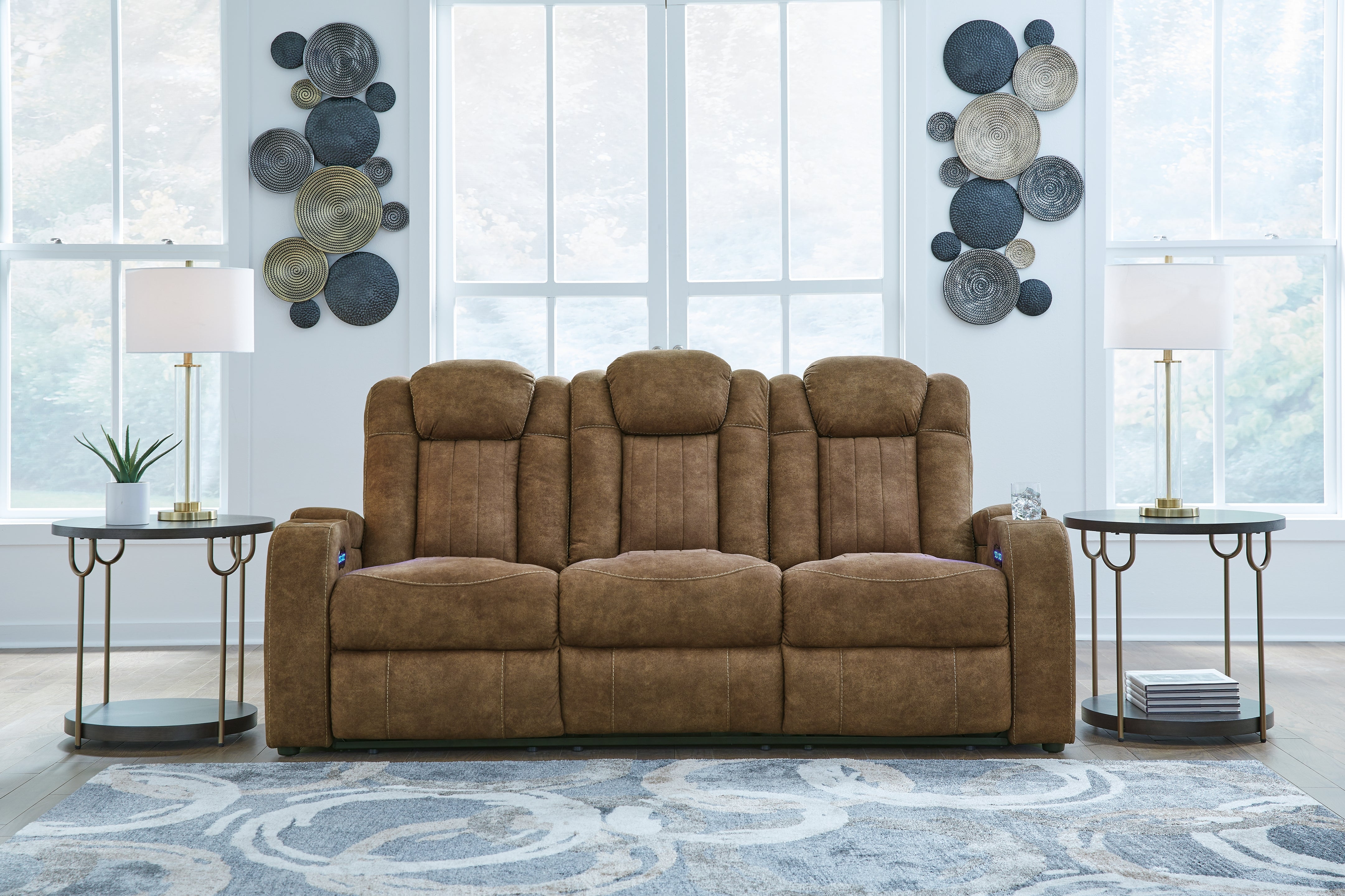 Diamond Furniture - Ashley Furniture - Wolfridge Power Reclining Sofa - PWR REC Sofa with ADJ Headrest - 6070315
