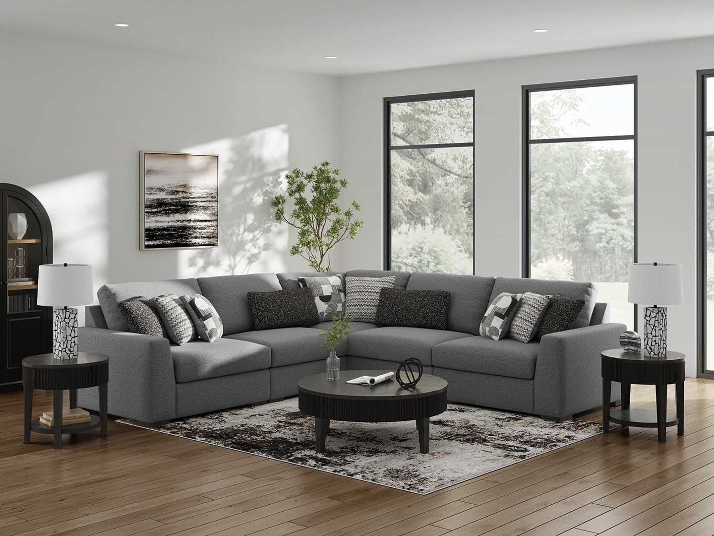 Diamond Furniture - Ashley Furniture - Bealton 5-Piece Sectional - RAF 5-Piece Sectional - 61305S6