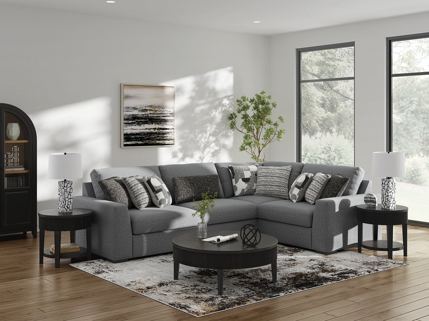Diamond Furniture - Ashley Furniture - Bealton 4-Piece Sectional - RAF 4-Piece Sectional - 61305S5