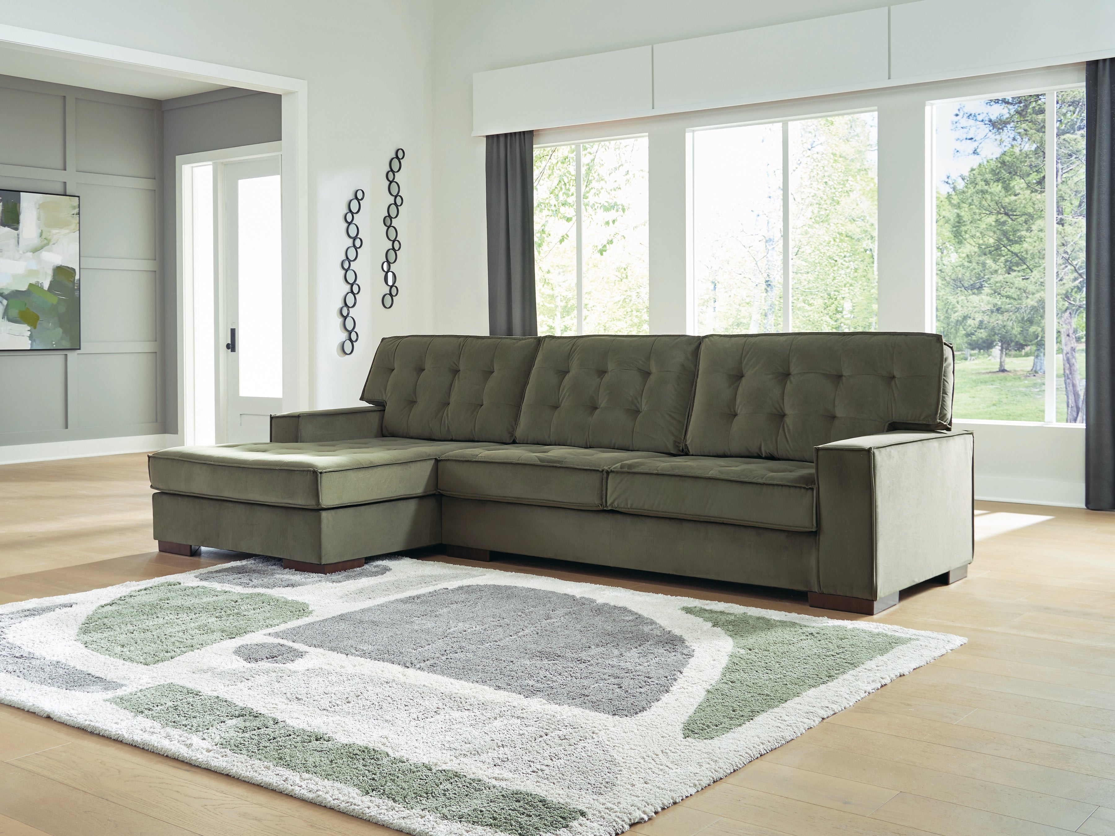 Diamond Furniture - Ashley Furniture - Caspian-Town 2-Piece Sectional with Chaise - RAF 2-Piece Sectional with Chaise - PC61702S1
