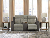 Diamond Furniture - Ashley Furniture - WhipLash Power Reclining Loveseat with Console - PWR REC Loveseat/CON/ADJ HDRST - PC6320418